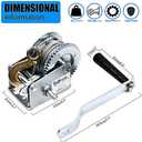 600lbs Hand Winch Steel Cable Boat Trailer Winch Two-Way Ratchet Gear Small Manual Winch Hand Crank Crane Weight Moving for ATV Truck Towing Boat Winch