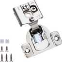 Soft Close Cabinet Hinges, HTCELLE 50 Pack 25 Pair 1/2 inch Overlay Self Slow Closing Door Hinges for Kitchen Cabinets, Face Frame Cabinet Concealed Hinges with Built-in Damper, 3 Way Adjustability