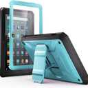 DJ&RPPQ All New Case for 7 Inch Tablet Built in Screen Protector Kids Case Equipped with Built-in Bracket Not for TCL Tablet -Blue