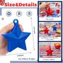 6 Pcs Star Balloon Weights Red White Blue Balloon Weights 130 g 4.33" x 3.94" Each Party Table Holders for 4th of July Independence Day 250th Patriotic Anniversary Flag Day Decorations