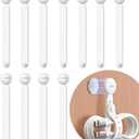 JOYROOM 12PCS Magnetic Cable Ties - Reusable Silicone Cord Organizer with Buckle Holes, Elastic Cable Management Straps for Data Cables, Charging Cords, and More (White)