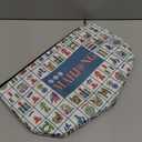 TIASUSAN American Mahjong Empty Bag - White Printed Mahjong Tile Bag (13x7 Inches,Only Case)