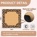 Brown Leopard Print Mahjong Mat 31.5"x31.5", Preppy Funky Y2K Cheetah Animal Print Non-Slip Noise Reduction Gaming Mat for American Mahjong Poker Card Board Games Dominoes