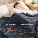 JKMAX Heated Blanket Full Size - Premium Soft Heating Electric Blanket, Fast Heating with 10 Heating Settings, 5 Time Settings, Machine Washable - Perfect for Winter & Cold Nights (72"x84", Grey)