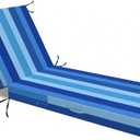 L'AGRATY Outdoor Lounge Chaise Cushion: 72x21x3 Inch Waterproof Lounge Chair Cushion for Outdoor Furniture with Fade Resistant Removable Cover - Patio Cushions for Pool Lawn Deck(Black White 1Pack)