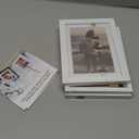 KINLINK 5x7 Picture Frame White Set of 4, Wooden Photo Frames Matted 4x6 with Plexiglass for 4x6 with Mat or 5x7 without Mat for Table and Wall Display