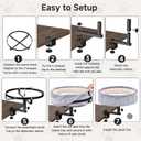 Chumajor Cat Desk Bed - 360 Rotating & Adjustable, Supports 50 lbs, Soft Faux Fur with Dual-Sided Reversible Mat, Modern Indoor Cat Nest Furniture for Office Desks and Game Tables, Island Table