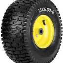 AR-PRO 15x6.00-6 Front Tire and Wheel Assembly Compatible with John Deere 100/D100 Series Riding Mower, 3" Offset Hub, 3/4" Bushings, 4-Ply Pneumatic (1 Pack)