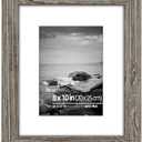 DUCIHBA 8 x 10 inch Reclaimed Grey Wood Farmhouse Picture Frames, Tabletop Display or Wall Mount Vertically or Horizontally, Distressed Barn Wood, Real Glass Photo Frame with Mat for 5 x 7 inch