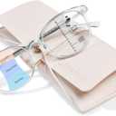 Progressive Multifocal Reading Glasses for Women Men, TR90 Fashion Blue Light Computer Readers, Clear 1.5x