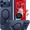 TORRAS Strong Magnetic & Seamless Stand for iPhone 17 Pro Max Case, Fit for MagSafe, Military Grade Drop Protection, Invisible Adjustable Kickstand, Camera Control Button, Translucent Matte Deep Blue