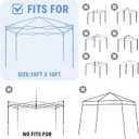 10x10FT Canopy Tent Replacement Top, Instant Pop Up Canopy Straight Leg Replacement Cover for Outdoor Garden Picnic, Camping (Beige)