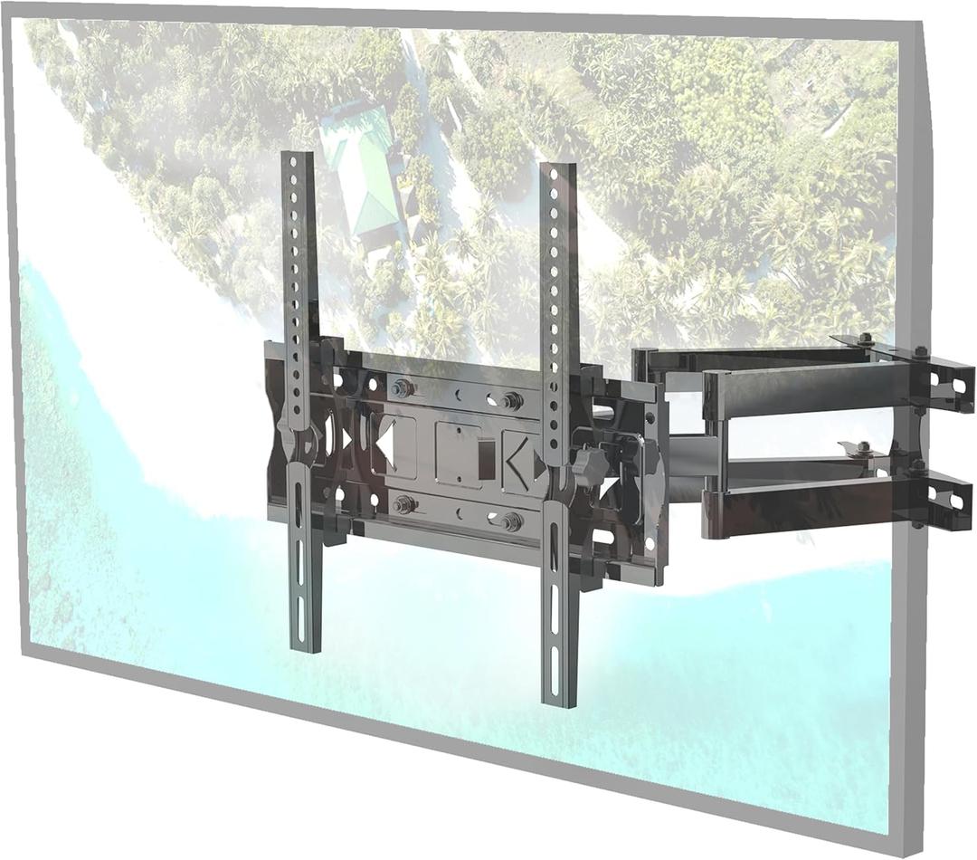 Full Motion Articulating TV Wall Mount for 32 Inch to 65 Inch TVs, Max VESA 400 x 400, Extended Arms 15.75 Inch, +15~-15 Tilting, Heavy Duty Low Profile Tilting TV Wall Mounted Bracket