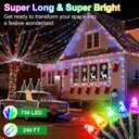 750 LED 240FT Christmas String Lights Outdoor, 12 Pro Modes and Timer Memory & Brightness, Plug in Waterproof Dark Green Wire Twinkle Light for for Xmas Yard Tree Wedding Party Decor (Multicolor)