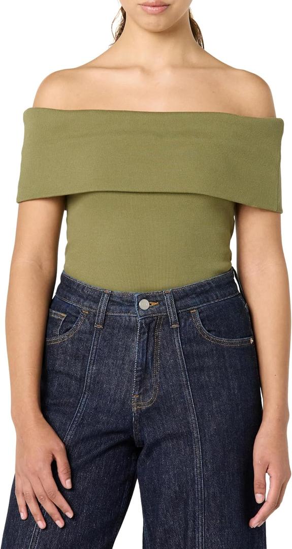 The Drop Women's Jan Off The Shoulder Knit Top (XX-Large, Martini Olive) The Drop Women's Jan Off The Shoulder Knit Top (XX-Large, Martini Olive)