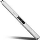 SUPRUS Electric Lighter Arc Windproof Flameless USB Rechargeable Lighter with Safety Lock for Candle BBQ Camping (Silver)