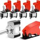 Nilight 90014E Heavy Duty Rocker Toggle Switch 12V 20A Red Cover SPST ON/Off 2Pin Car Truck Boat-5 Pack (5PCS Switch w/Red Cover)