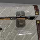 Deco 79 Wooden Decorative Trunk Vintage Studded Woven Storage Decorative Large Boxes with Bronze Latches and Brown Handles, Set of 2 Storage Trunks 16", 14"W, Multi Colored