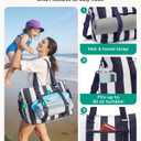 BAGSMART Large Beach Bag for Women, Oversize Tote Bag for Travel/Swim Pool/Summer | 3-Ways to Carry