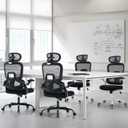 Office Chair with Adjustable Lumbar Support, Ergonomic Desk Chairs, Black