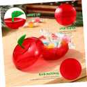 12Pcs Small Apple Shaped Candy Boxes,Red Plastic Apple Containers,Filled Bobbing Treat Jars,Fillable Favor Containers or Christmas Valentine Wedding Party Favors
