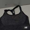 New Balance Women's Seamless Heather MID Impact Adjustable Sport Bra with Removable Pads Black, XL