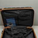 Flight Knight 24x16x10 Expandable Carry On Suitcase Hardside TSA Lock USB C Lightweight Luggage Silent Double Spinner Wheels Maximum Overhead Carry-On Bag For Virgin South West Approved Black/Tan