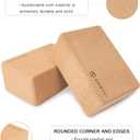 SNAKUGA Cork Yoga Block 2 Pack for Pilates, 4'' or 3'' Non-Slip & High Density Blocks for Meditation, Fitness and Stretching, Supportive and Flexibility Brick for Improve Poses Balance