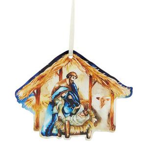 Pack of 6 Christmas Nativity Scene Christmas Ornaments Ceramic Tree Ornament Religious Christmas Decorations Christian Nativity Gifts Vintage Jesus Ornaments for Christmas Tree Assorted