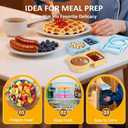 ARTLEO 4 Pack Silicone Snack Containers with Lids, Reusable and Leekproof, 2 Compartment, Sauce Dip Snackle Box Container, to Grab and Go with Prep For Kids, Bpa Free (Yellow Blue)