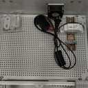 Outdoor Electrical Box with Thermostat and Fan, 15.7"x11.8"x6.2" Ventilated ABS Enclosure, Weatherproof & Dustproof, Cable Grommets, Indoor/Outdoor Junction Box with Mounting Panel (Grey Cover)