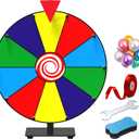 14 Inch Spinning Prize Wheel- 10 Slots Heavy Duty Color Tabletop Roulette Spinner of Fortune Spin The with Dry Erase Marker and Eraser Win Game for Trade Show, Carnival Classic Series (14 Inch)