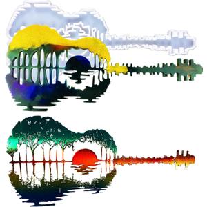 Sunset Guitar Resin Molds, Abstract Guitar Silicone Molds for Resin Casting, Epoxy Resin Molds for Musical Accessories, DIY Modern Music Home Living Room Art Wall Decor Crafts