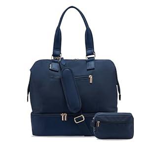 Weekender Bags for Women, Large Travel Duffel Bag with Shoes Compartment, Carry On Overnight Tote Bags with Toiletry Bag (30L, 30L-Black)