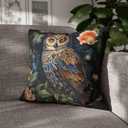 William Morris Inspired Design Floral Pillow Covers, Vintage Floral Owl Print Throw Pillow Covers Home Decor, Retro Pillowcase Cushion Cover for Bed Sofa Living Room (Owl-4, 18x18inch)