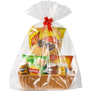 Belinlen 20 Pack Extra Large Cellophane Bags,35x47 Inch Clear Basket Bags,OPP Plastic Cellophane Wrap for Gift Baskets