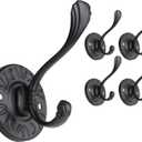 Black Coat Hooks Wall Hooks for Hanging 5pcs Metal Hook Wall Mounted for Coat Bag Key Hat Black Towel Hooks for Bathroom Robe with Screws