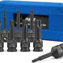 Orion Motor Tech Torx Bit Socket Set, 8pc 1/2" Drive Impact Torx Bit Socket Set T30 T40 T45 T50 T55 T60 T70 & T80 Sockets, Cr-Mo Steel Torx Impact Socket Set for Fastener Replacement with Carry Case