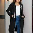 Ablanczoom Womens Long Zip Up Hoodies Comfortable Fleece Fashion Sweatshirts 2026 Casual Jackets with Pockets (Small, Black)