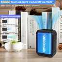 2 x Deller Portable Fan Rechargeable Personal Fan with 10000mAh Waist Clip On, 24H Runtime 3-Speed Hands-Free Shirt Fans, 6500RPM Wearable Neck Fans for Outdoor, Camping, Hiking, Travel (Black-01)