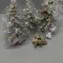 Raz Set of 3 Champagne Gold Glittered Christmas Trees- 6.5 inches to 9.5 inches Tall