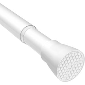 Spring Tension Curtain Rod 28 To 48 Inch Adjustable Expandable Black Tension Rod Shower Curtain Rods No Drilling Spring Loaded Curtain Rod for Windows Bathroom Closet Kitchen Bedroom Doorway Door