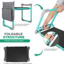 Garden Kneeler and Seat, 2-in-1 Foldable Garden Bench with Non-Slip EVA Foam Pad, Storage Bags, Glove, Portable Gardening Stool for Kneeling & Sitting, Ideal for Gardeners, Patio, Fishing, 11.22" X 6.1" X 21.33"
