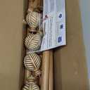 2 Pack Wood Curtain Rods 28 to 48 Inch,1 Inch Boho Adjustable Curtain Rod,Imitation Wood Grain Leaf Window Curtains Rods,Farmhouse Rustic Heavy Duty Drapery Poles,Brown Drapery Rods Set 18-45"