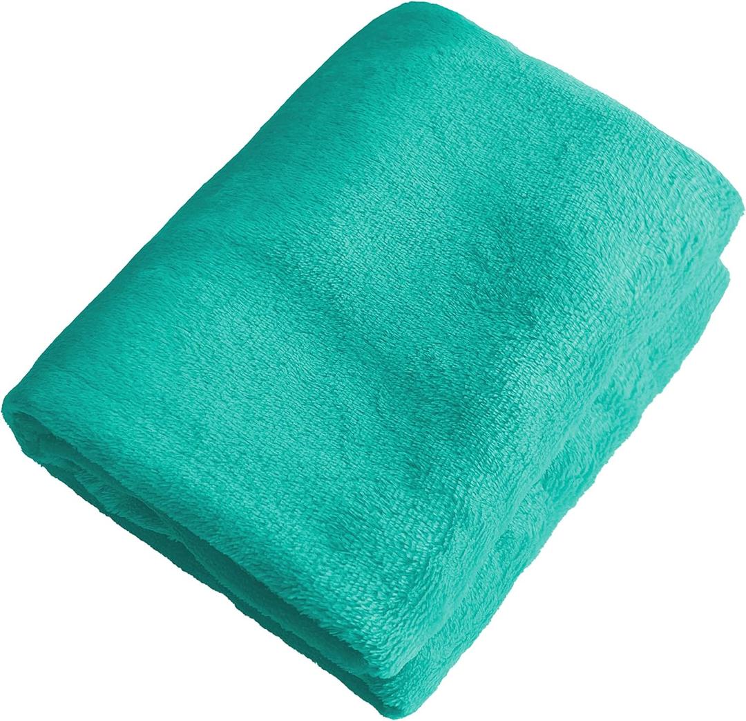 iMaylex Soft Puppy Flannel Fleece Blanket for Pet Dog Cat, Plush Microfiber, Cozy and Lightweight, Teal Blue, Pet, 19 x 27 inch (50 x 70 cm)