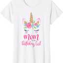 Unicorn Mom of The Birthday Girl Shirt Matching Party Tee T-Shirt M