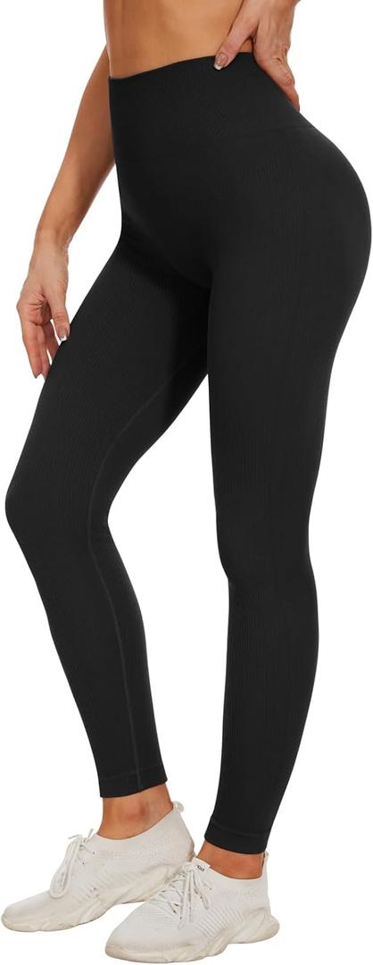 High Waisted Leggings for Women - No See Through Tummy Control Cycling Workout Yoga Pants with Pockets Reg & Plus (3X-Large, Black)
