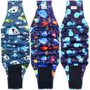 Grecle Reusable Dog Diapers Male 3Pcs, Premium Washable Belly Bands for Male Dog Small, High Absorbing Male Dog Wraps for Doggie Puppy in Incontinence, Excitable Urination and Training(Seafloor,Small)
