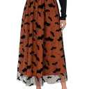 Women Pumpkin Skirt Elastic Waist Layered Mesh Midi Skirt Party Costume, XL