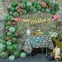133 Army Birthday Party Decorations Military Camo Party Supplies Camouflage Netting Balloon Arch Garland Kit Backdrop Tablecloth Flag Banner Hunting Soldier Birthday Decor for Boy Adult Men